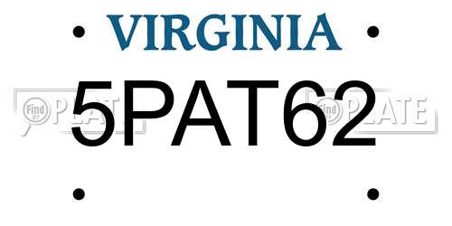 5PAT62 Virginia License Plate