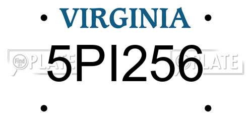 5PI256 Virginia License Plate
