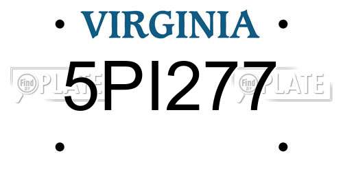 5PI277 Virginia License Plate