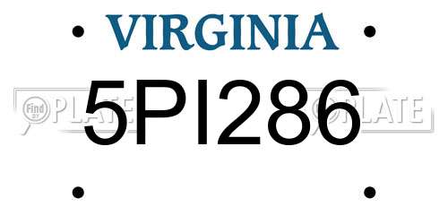 5PI286 Virginia License Plate