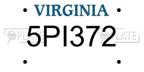 5PI372 Virginia License Plate
