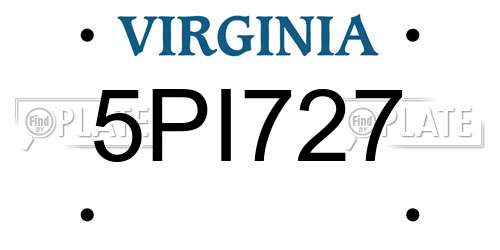 5PI727 Virginia License Plate