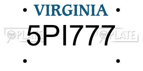 5PI777 Virginia License Plate