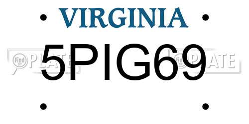 5PIG69 Virginia License Plate