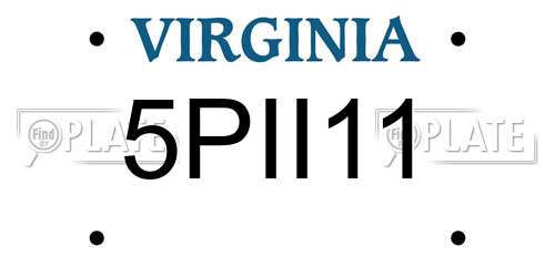 5PII11 Virginia License Plate
