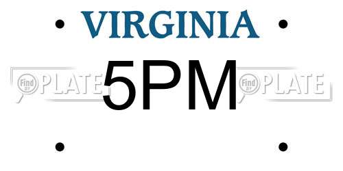 5PM Virginia License Plate