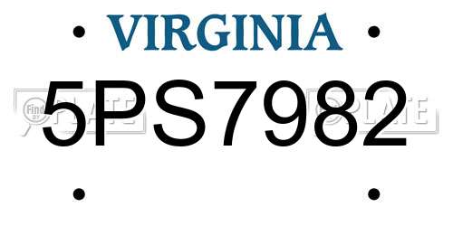 5PS7982 Virginia License Plate