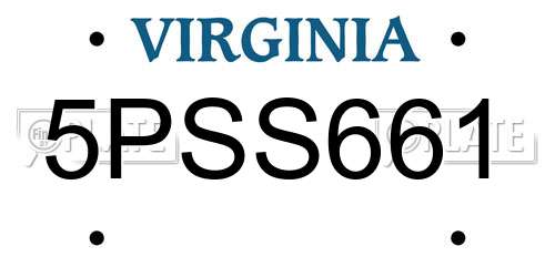 5PSS661 Virginia License Plate