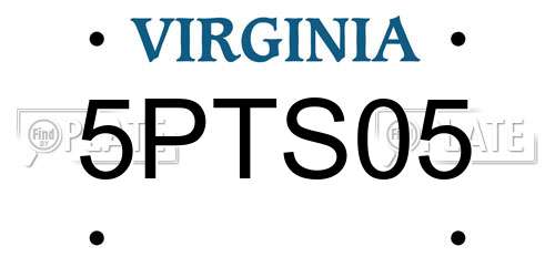5PTS05 Virginia License Plate