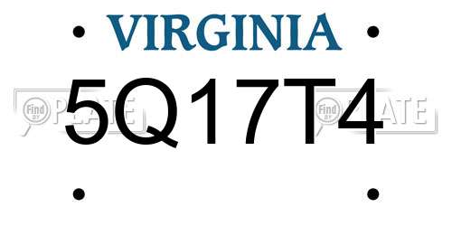 5Q17T4 Virginia License Plate