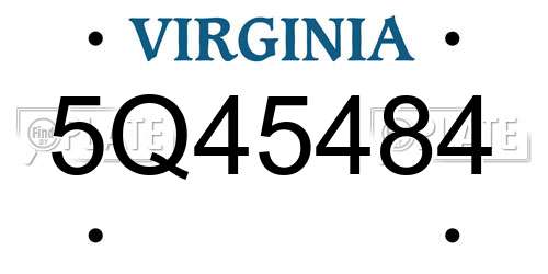 5Q45484 Virginia License Plate