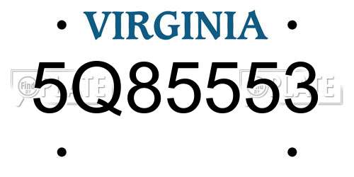 5Q85553 Virginia License Plate