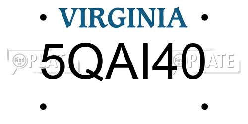 5QAI40 Virginia License Plate