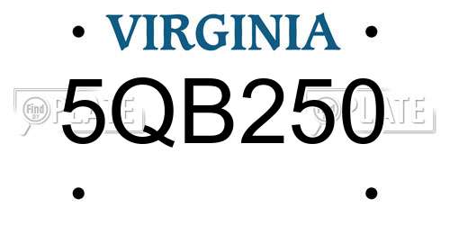 5QB250 Virginia License Plate