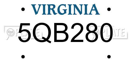 5QB280 Virginia License Plate