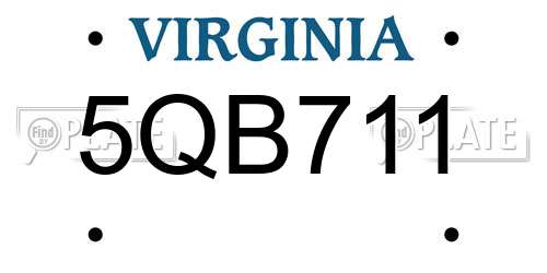 5QB711 Virginia License Plate
