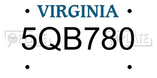 5QB780 Virginia License Plate