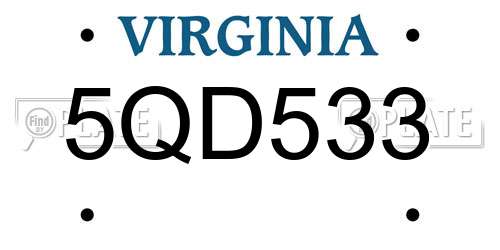 5QD533 Virginia License Plate
