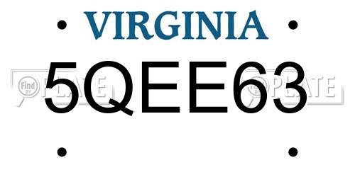 5QEE63 Virginia License Plate
