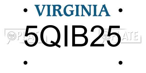 5QIB25 Virginia License Plate