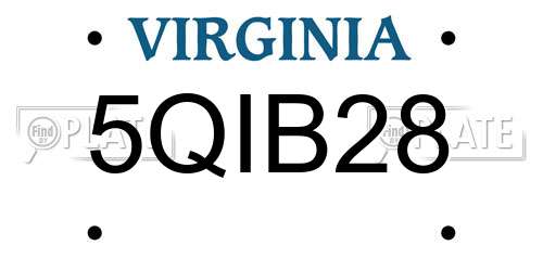 5QIB28 Virginia License Plate