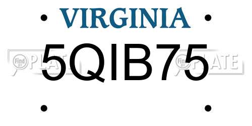 5QIB75 Virginia License Plate