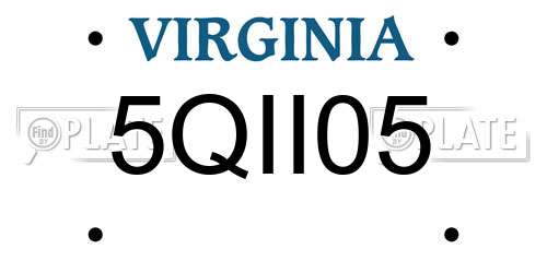 5QII05 Virginia License Plate