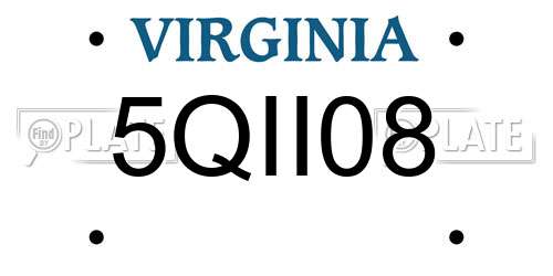 5QII08 Virginia License Plate