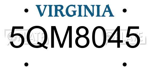 5QM8045 Virginia License Plate