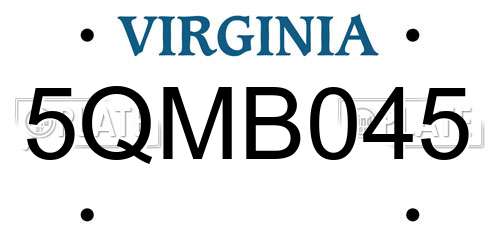 5QMB045 Virginia License Plate