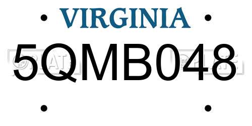 5QMB048 Virginia License Plate