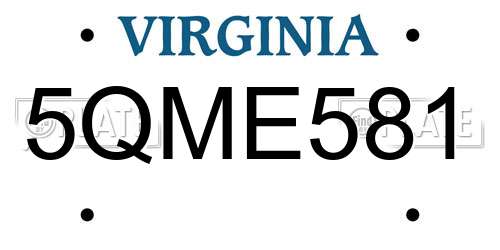 5QME581 Virginia License Plate
