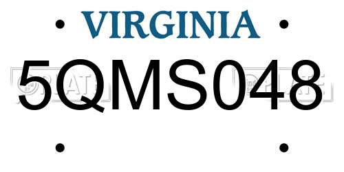 5QMS048 Virginia License Plate
