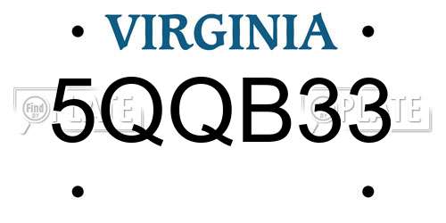 5QQB33 Virginia License Plate