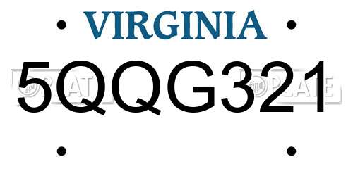5QQG321 Virginia License Plate