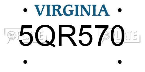 5QR570 Virginia License Plate