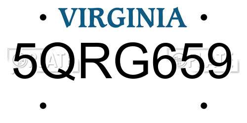 5QRG659 Virginia License Plate