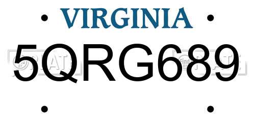 5QRG689 Virginia License Plate