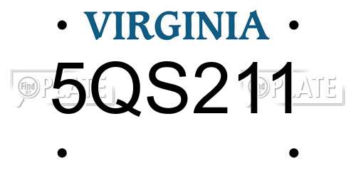 5QS211 Virginia License Plate