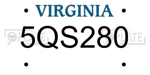 5QS280 Virginia License Plate