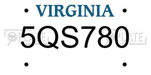 5QS780 Virginia License Plate