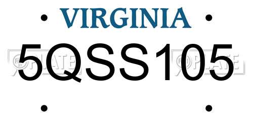 5QSS105 Virginia License Plate
