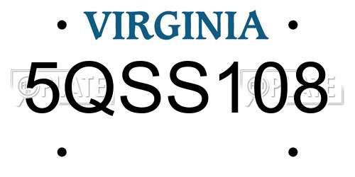 5QSS108 Virginia License Plate