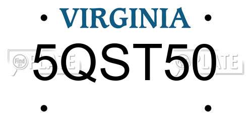 5QST50 Virginia License Plate