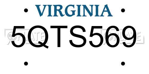 5QTS569 Virginia License Plate
