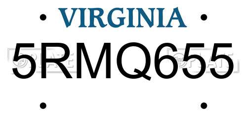 5RMQ655 Virginia License Plate