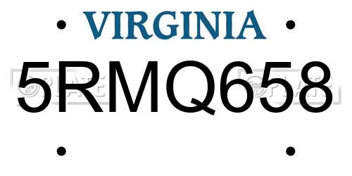 5RMQ658 Virginia License Plate