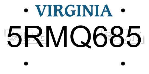 5RMQ685 Virginia License Plate