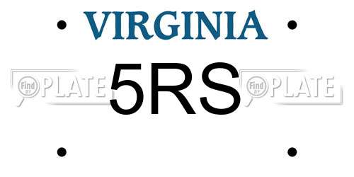 5RS Virginia License Plate