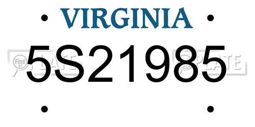5S21985 Virginia License Plate